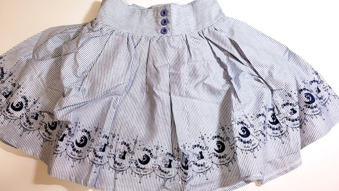 Falda Colaboración Sailor Moon Crystal x Tralala - Rayas Blanco y Azul Claro XS