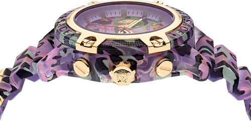 Versace VEZ700722 Icon Active Chrono gold lila leopard Silikon Herren Uhr NEU - Bild 2 von 9