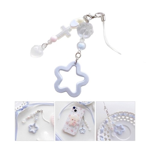 Star Heart Cat Paw Charm Pendant Chain Hanging Decoration for Keys Bag Purse - Zdjęcie 2 z 8