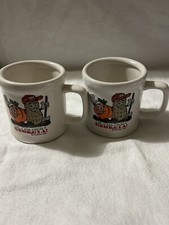 HI ‘YALL FROM “GEORGIA “set Of 2 Vintage Coffee Cups White Ceramic.new