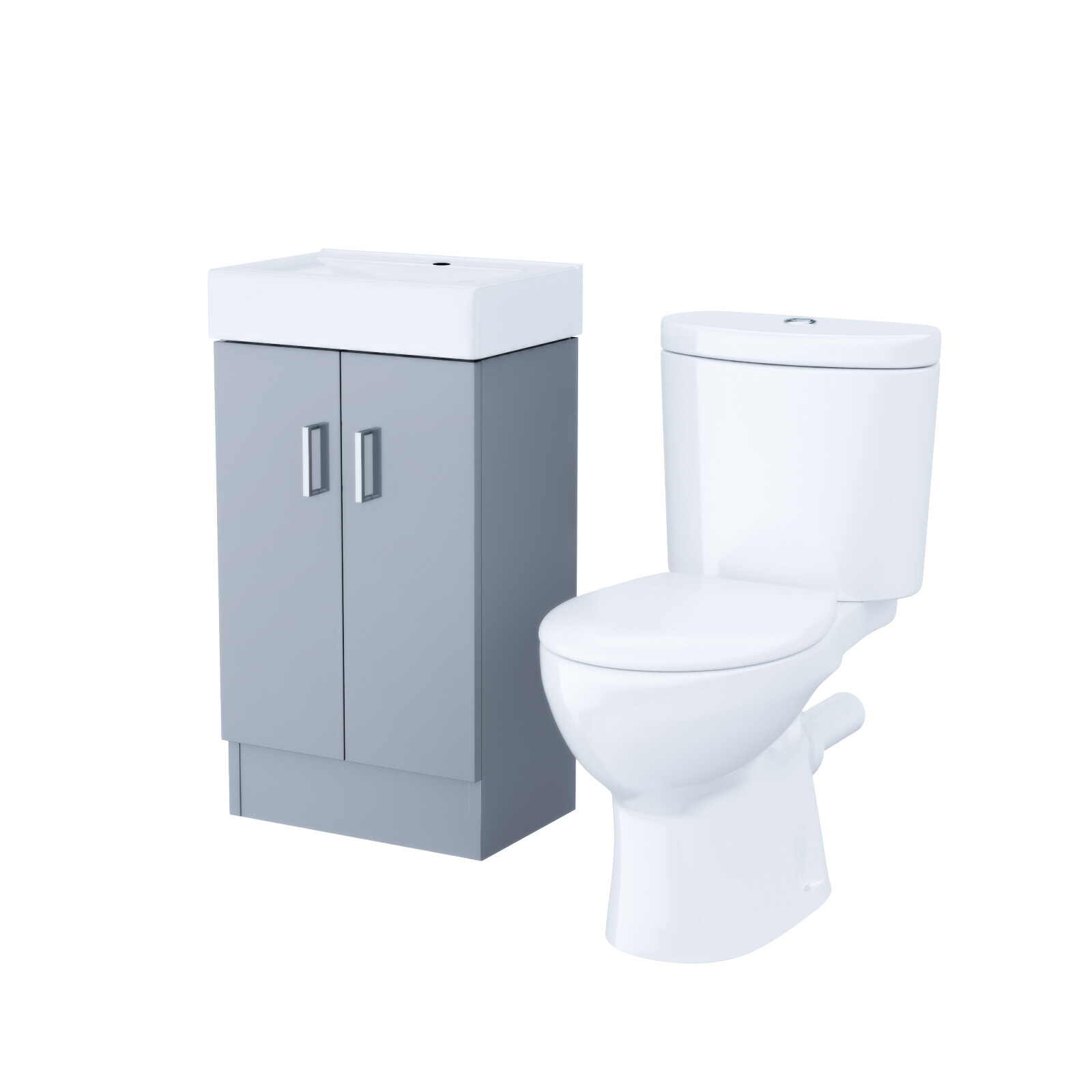 Nes Home 450mm Freestanding Basin Vanity Unit Steel Grey, Close Coupled Toilet eBay