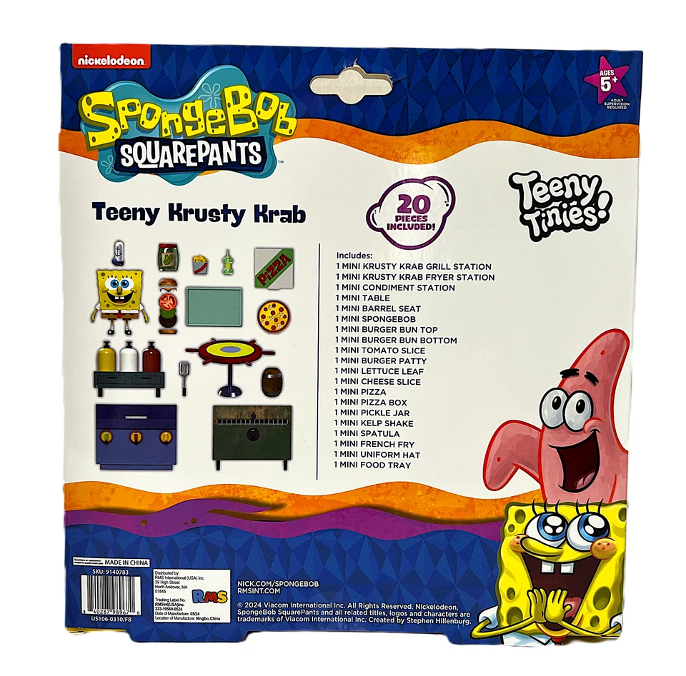 Conjunto de brinquedos de comida Teeny Tinies Bob Esponja Squarpants Teeny Krusty Krab mini casa de bonecas - Imagem 2 de 3