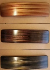 1 Long WIDE Hair Barrettes Secure Clasps  3 choices Wood look