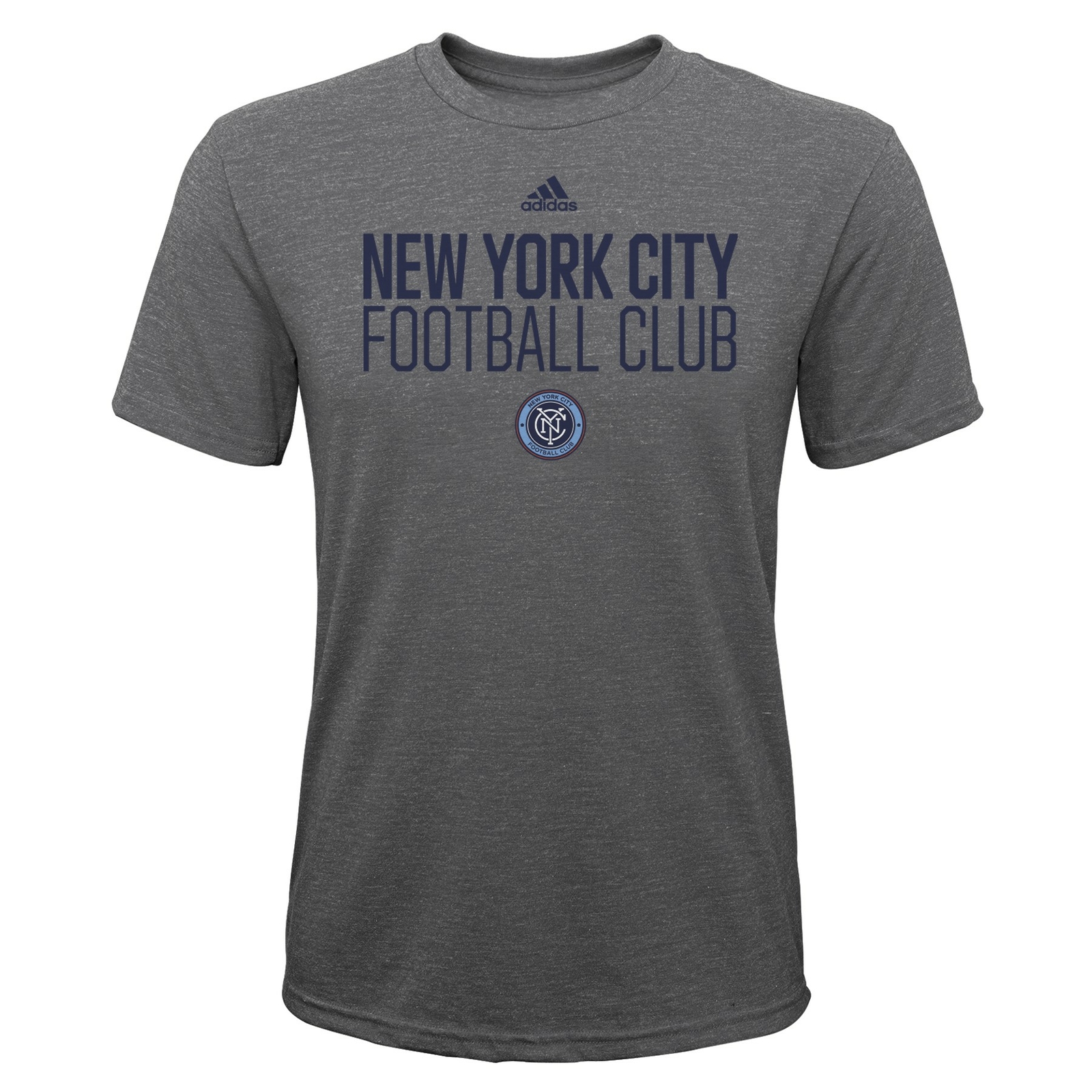 серая футболка adidas New York City FC MLS для малышей (от 2 до 4 лет) со сборкой в шкафчик с коротким рукавом