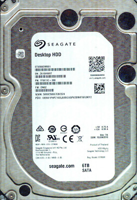 Seagate 6TB HDD ST6000DM001 Desktop SATA 128MB Cache | - 7200RPM