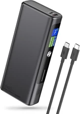 130W Power Bank, 18400mAh Laptop Portable Charger, 3-Port USB C PD Battery Pack