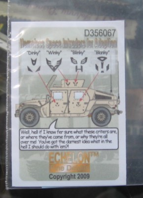 Echelon D356067 1/35 Homeless Space Intruders for Adoption Decal