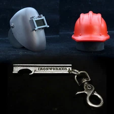 choice of IRONWORKER 502 Bullard Hard hat - I beam or Welding mask Bottle opener