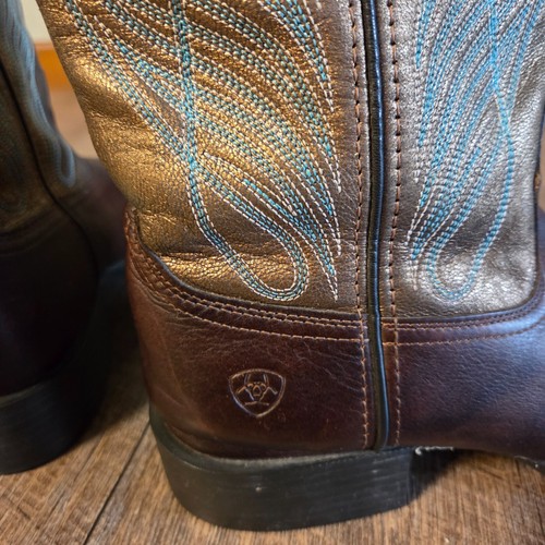 Ariat Women's 9 B Round Up Western Boot - Broad Square Toe - 10016317- Brown - Picture 2 of 10