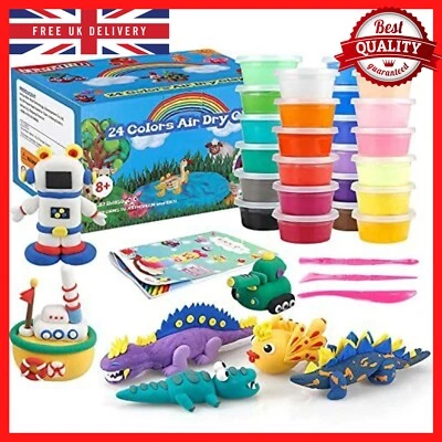 iFergoo Air Dry Clay Kit - 24 Colors Ultra Light Modeling Polymer Clay Set Craft