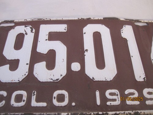 Colorado License Plate 1929 great condition/original paint # 195-014 - Picture 6 of 8