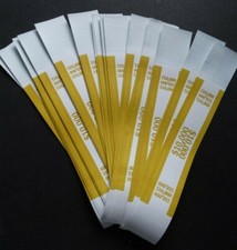 50 - Mustard 10,000 Cash Money Self-Sealing Straps Currency Bands