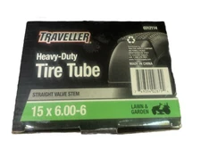 Traveller 15x6.00-6 Lawn and Garden Replacement Inner Tire Tube Straight Valve