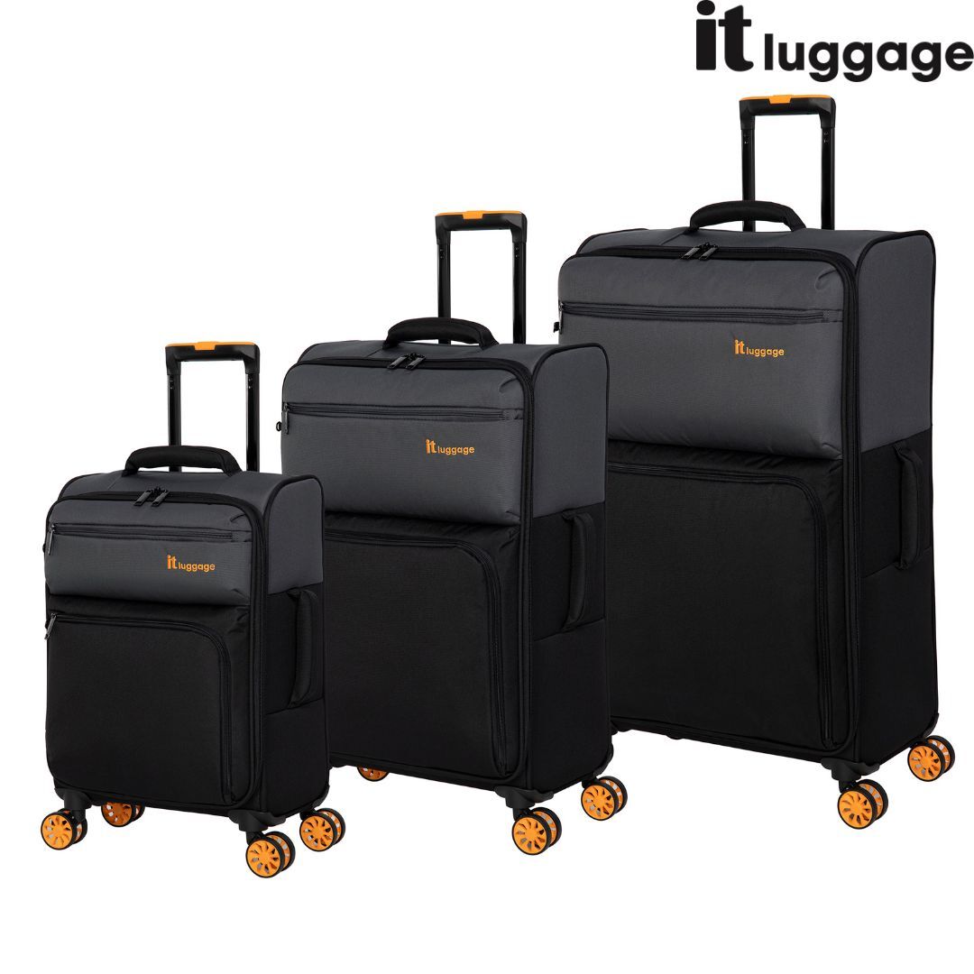 Black It Megalite Cabin Bag Medium IT Luggage Suitcase Megalite