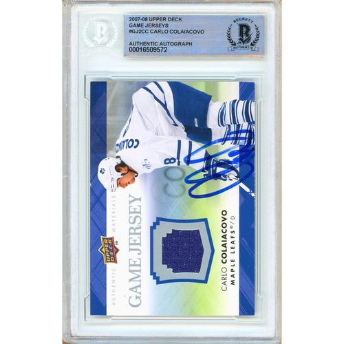 Carlo Colaiacovo Signed 2007-08 Upper Deck Game Jerseys GJ2-CC Card AUTO Beckett - Picture 2 of 7