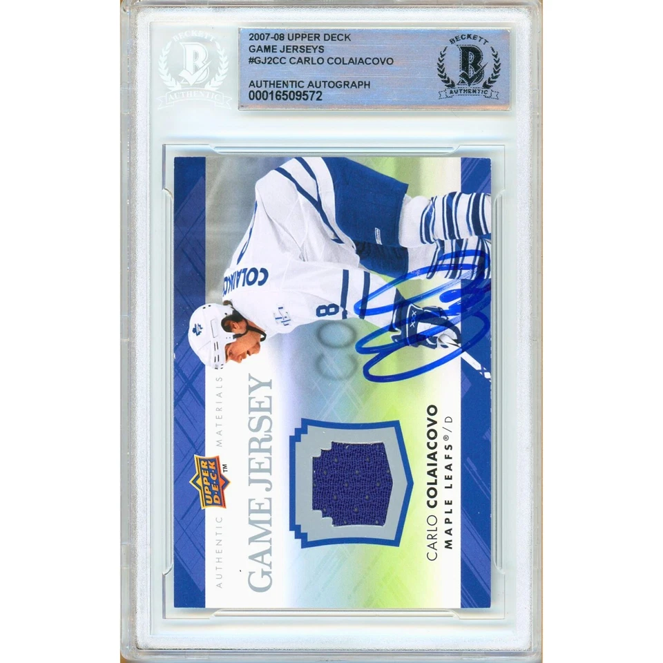 Carlo Colaiacovo Signed 2007-08 Upper Deck Game Jerseys GJ2-CC Card AUTO Beckett - Image 2 of 4