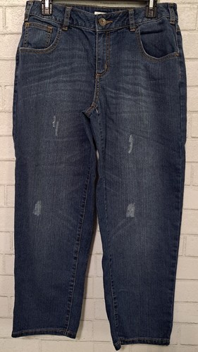 Cato Capri Denim Blue Jeans Women's Size 6 Mid Rise Distressed Stretch 5 Pocket - Bild 1 von 5