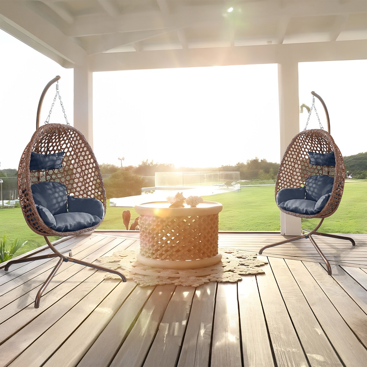 Swing Chair Pod Rattan Balcony Set Hot Bali Egg Chair Pod Outlet