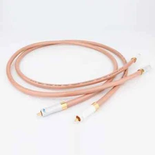 Pair Silver Plated Cord HiFi Audio Signal Cable Male RCA Plugs Interconnect Wire