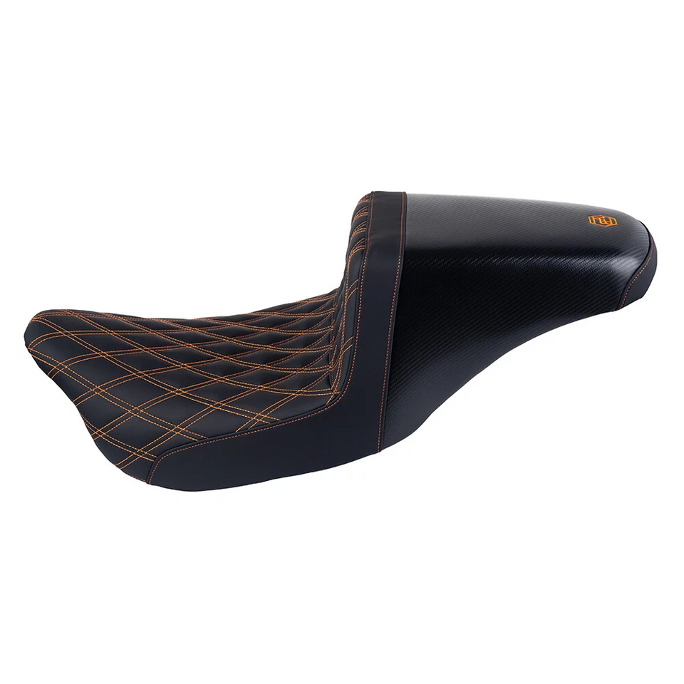 Asiento de asalto Advanblack costura naranja para Harley Davidson Touring 2009+ Foto 3 de 4