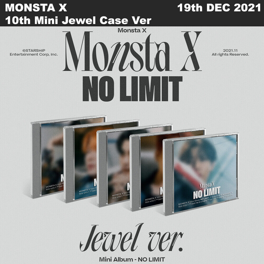MONSTA X NO LIMIT 10th Mini Jewel Case Ver 5SET CD +Photobook+Photocard+Etc+TR #-hotocard+Etc+TR#\