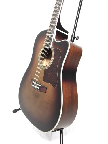 Haze Dreadnought Electric-Acoustic Guitar,Cutaway,Dark Violin Sunburst. F-650DVS - Picture 2 of 12