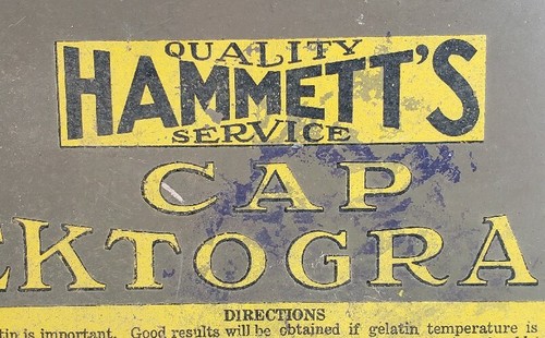 Rare Antique Vintage J.L Hammett's Hektograph Advertising Tin Sign Massachusetts - Picture 3 of 9