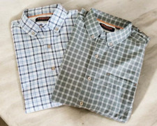 Ridgecut Toughwear Shirts Mens Sz M 2 Plaid Long Sleeve Lightweight Vented
