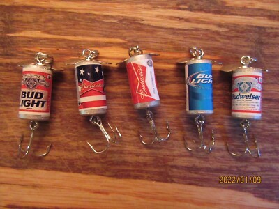 Budweiser Bud King of Beers 5 Different Promotional Light Beer Fishing Lures