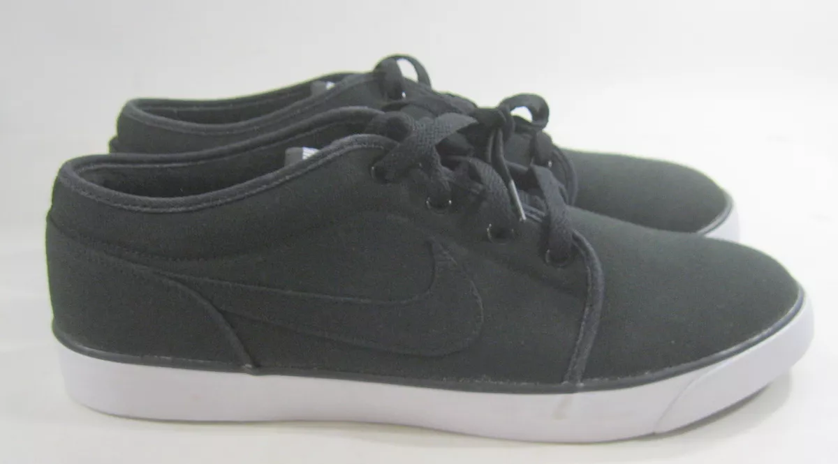 New Nike Coast Classic Canvas Sneakers Black White 443687 001 MEN Size 13