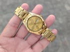 Vintage Seiko 5 Automatic Day-Date Golden Men's Japanese Wristwatch SS