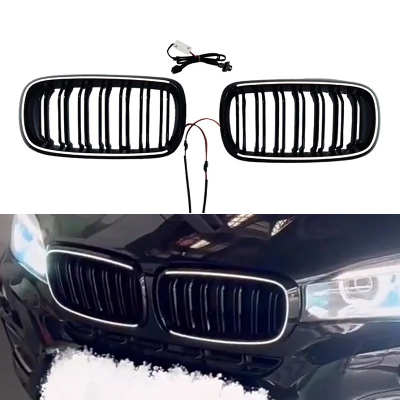 Parrilla delantera con luz LED para BMW X5 F15 luces de parrilla 2014-2018 2016 Foto 2 de 4
