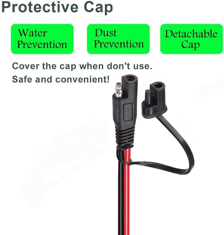 10AWG SAE to EC5 Connector Extension Cable,with 15A TO EC5, Red 