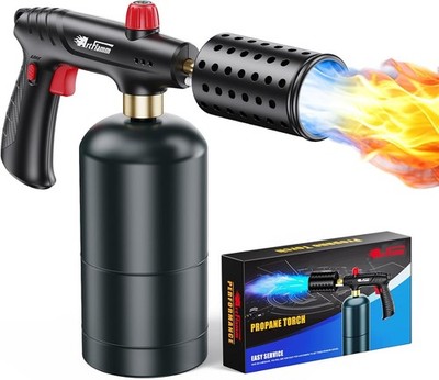 Powerful Propane Torch Gun,Kitchen Cooking Torch With One-Touch Max Fire, Cha...