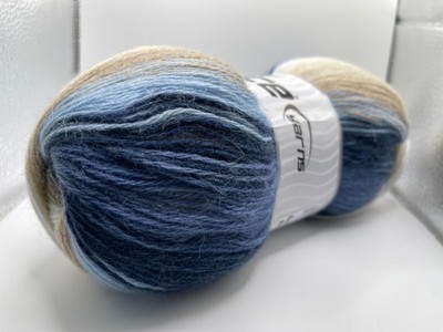 Angora Active Blue Brown Beige Cream 80046 Ice Yarns Sport Striping 100gr 546yds