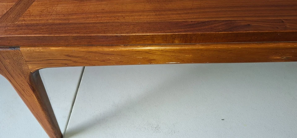 Mesa de centro vintage Lane Rhythm MCM roble 1962 71ʺW × 18ʺD × 14ʺH madera BONITA Foto 4 de 4