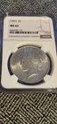 1923 Peace Silver Dollar NGC Certified MS62 Beautiful Coin