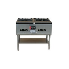 Town SR-18-2X-SS-N 36" (2) Two Ring Burner Gas Stock Pot Range