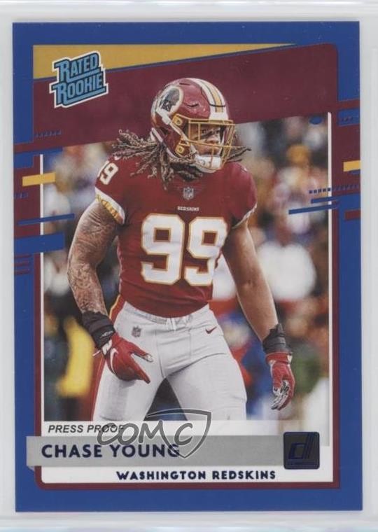 2020 Panini Donruss Rated Rookie Press Proof Blue Chase Young #316 fm0