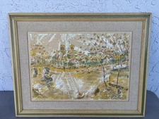 Framed art acrylic painting impressionist 26 x 20 #902 see pics