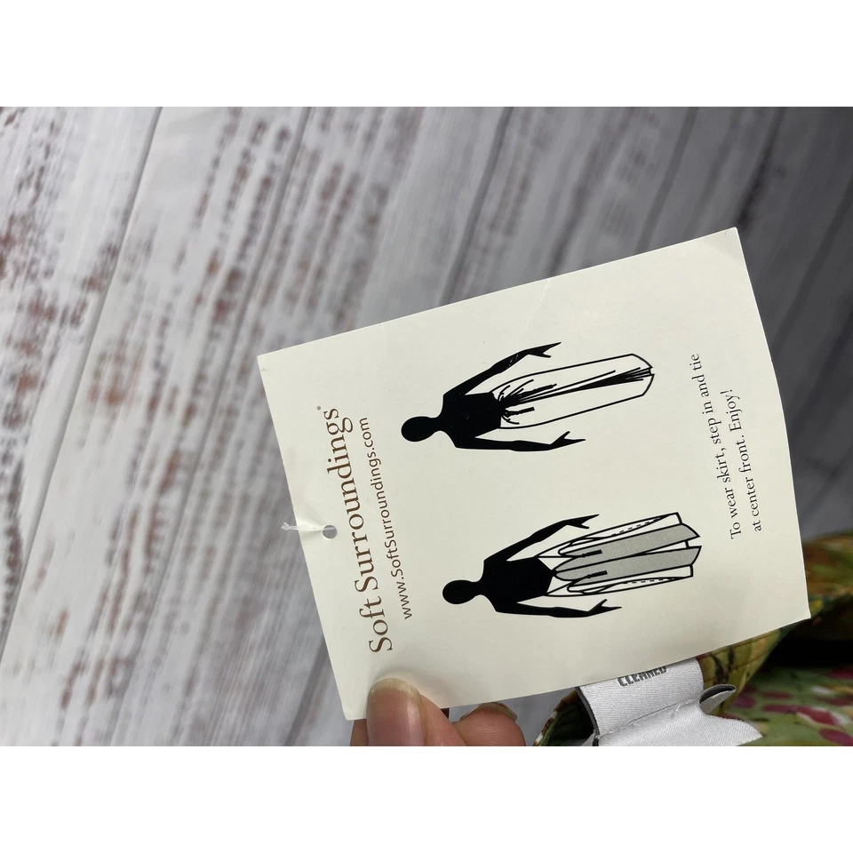 Falda suave envolvente para mujer pequeña con estampado de hojas verdes boho midi borla corbata Foto 3 de 4