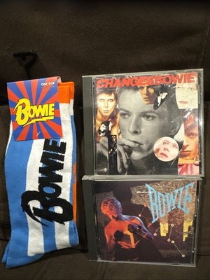 David Bowie 2 CD Lot Let's Dance 1984 NM/ Changes (Best Of)EX Plus Socks!