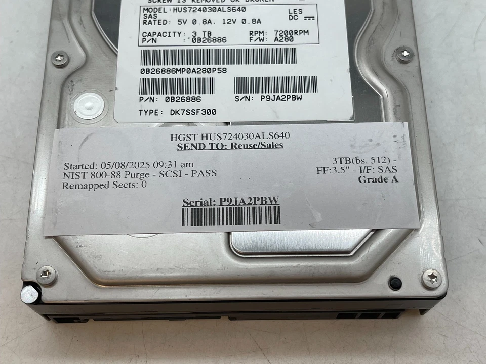 HGST HUS724030ALS640 3TB 3.5" Enterprise SAS HDD Drive GRADE A FREE S/H - Image 4 of 4
