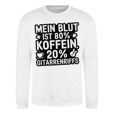 Mein Blut ist 80% Koffein, 20% Gitarrenriffs - Sweatshirt | Kaffee Geschenk Rock