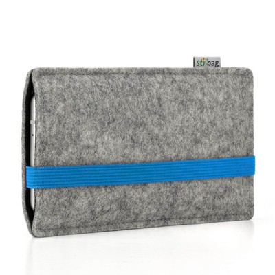 Filztasche LEON für Teracube Thrive - hellgrau/blau (Handytasche, Hülle)