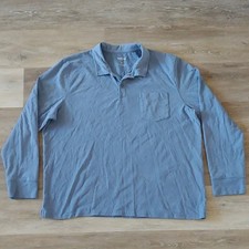 NWOT Goodfellow  Co Men's Long Sleeve Polo Shirt Blue Size XXL