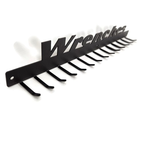 Metal Wrench Rack Garage Organizer 19.5 Inches Wide with 14 Hooks - Picture 3 of 14