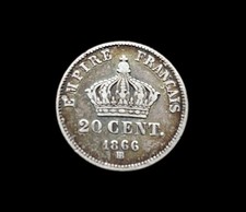 Napoleon III - 20 Centimes 1866 BB Strasbourg