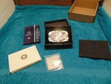 Franklin mint official star Trek 24kt gold accented command Insignia belt buckle