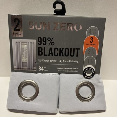 New Sun Zero (2 Pack Grommet Panels) Blackout Curtains Size 40'' W By 84'' L Gray